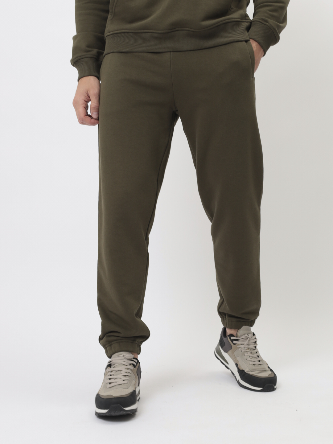 G-TRK-OZ03-001K-хаки Брюки мужские трикотажные