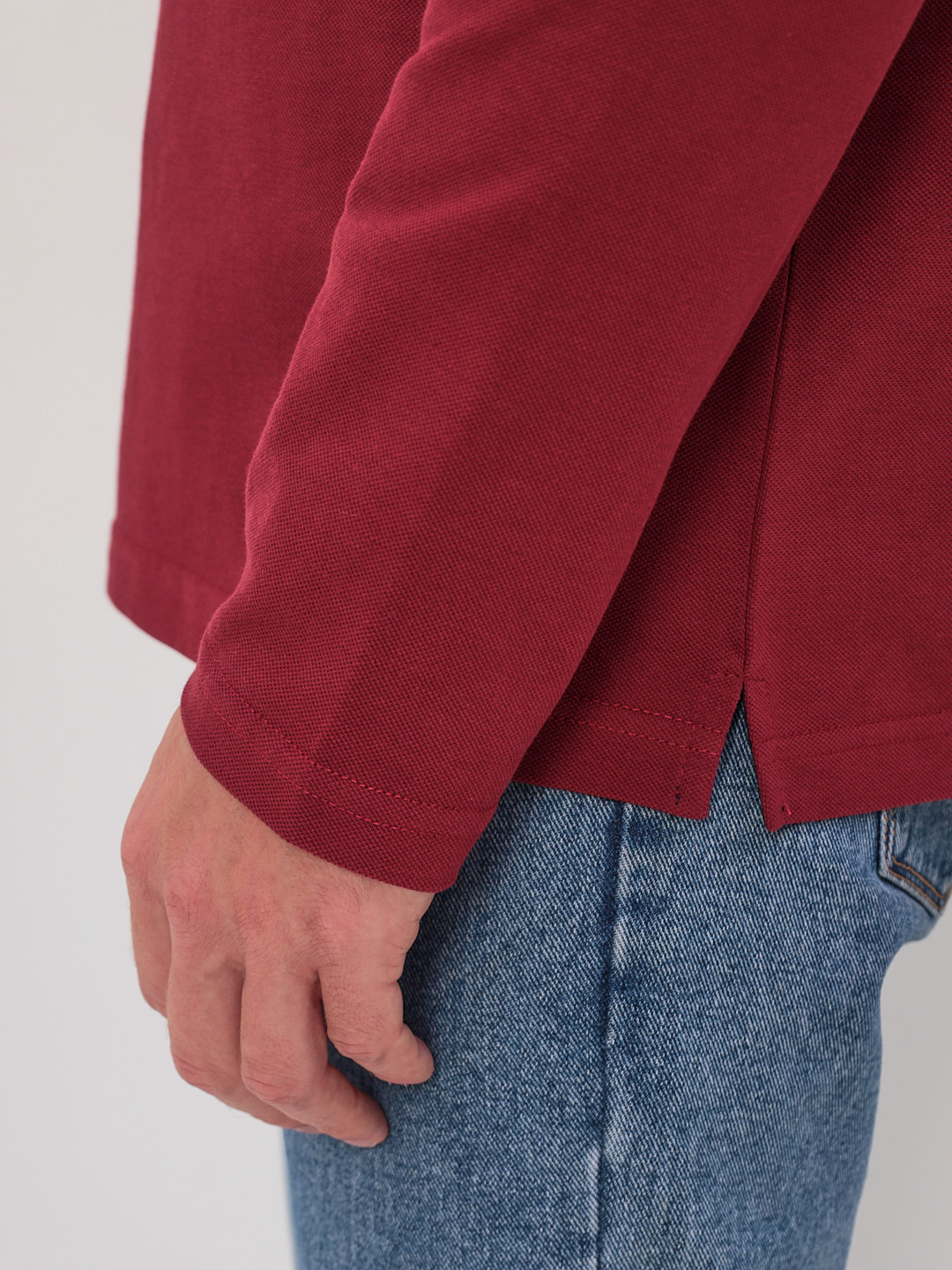 G155-PO1246-CTR2085 (бордовый) Джемпер мужской с воротником поло