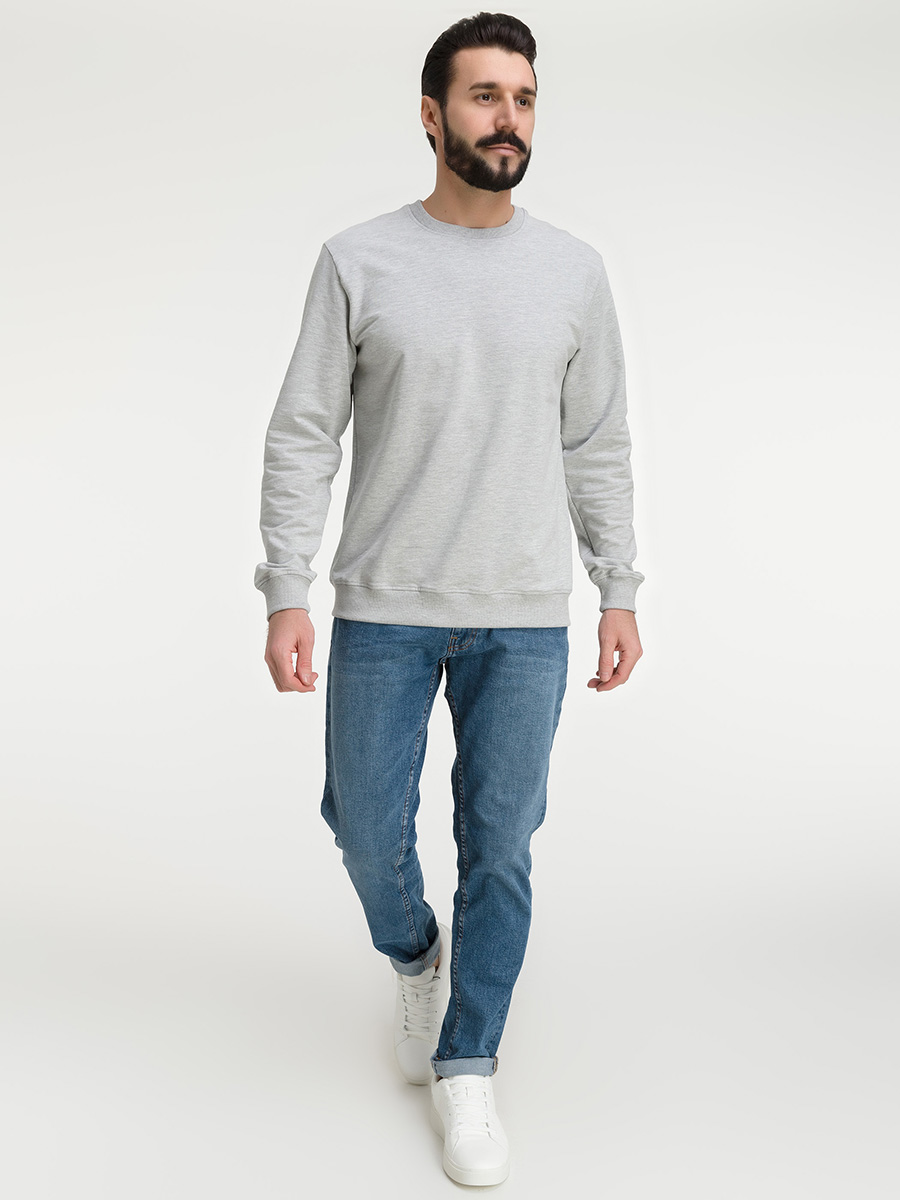 G121-OZ02-28 (св.серый м.) Свитшот мужской