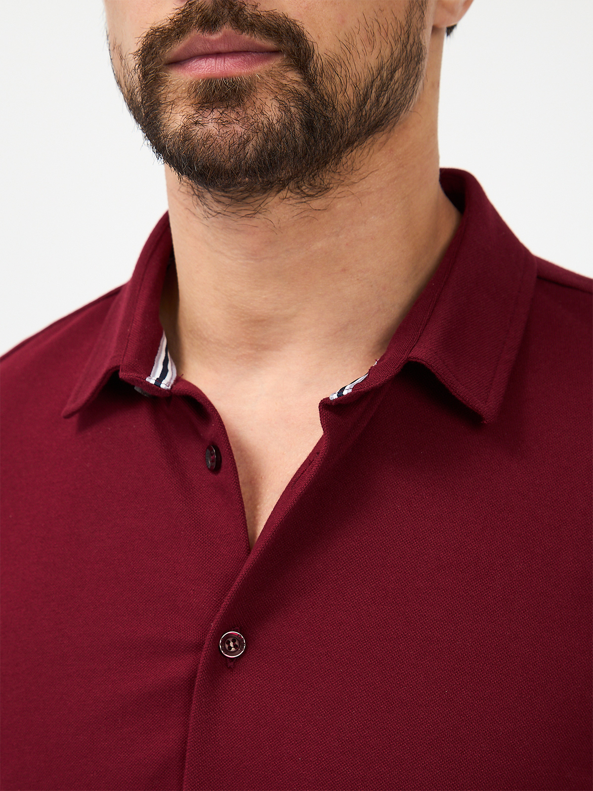 G158ZR-PO1T-SA2081 (бордо) Рубашка трикотажная мужская короткий рукав