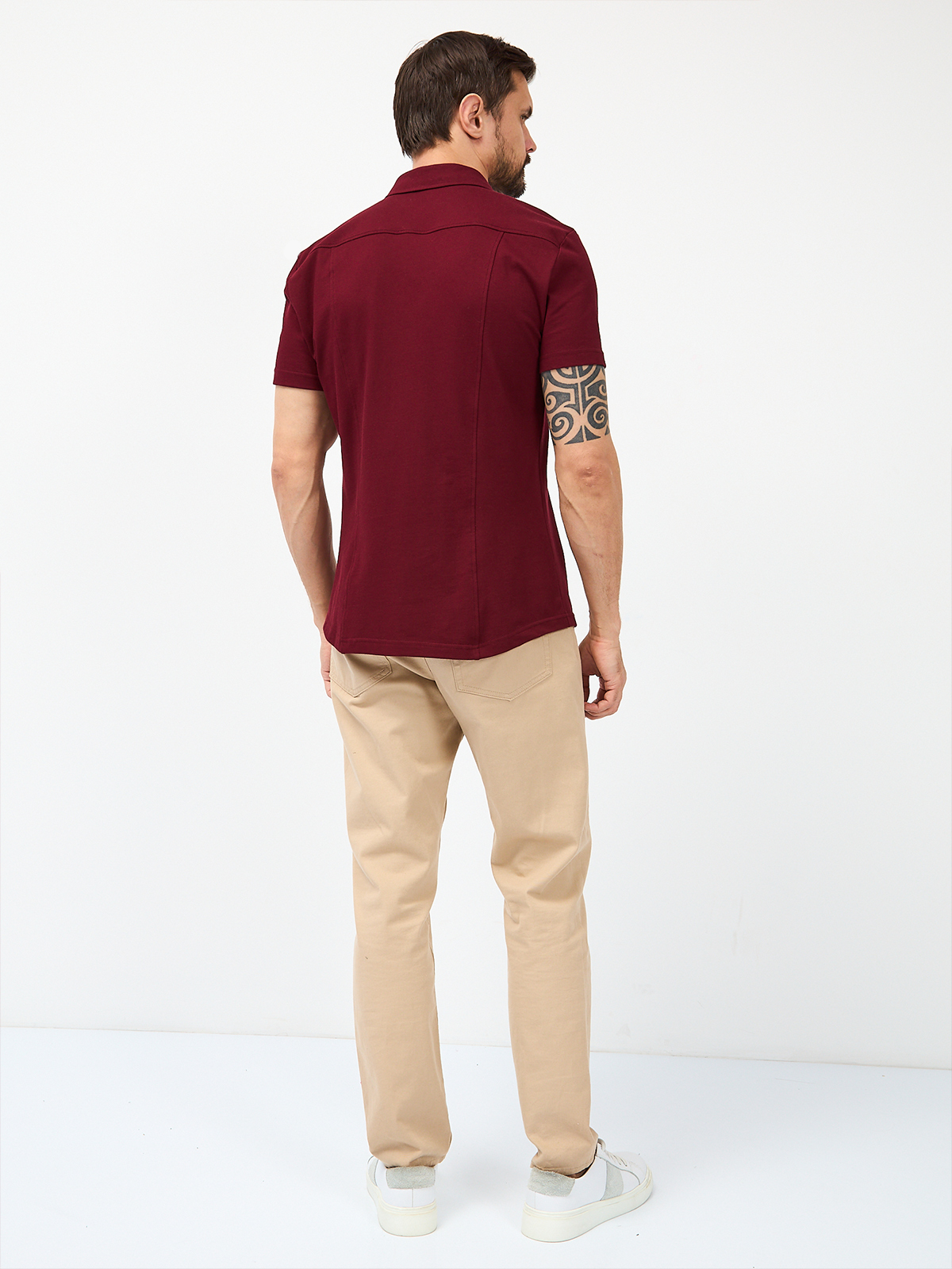 G158ZR-PO1T-SA2081 (бордо) Рубашка трикотажная мужская короткий рукав