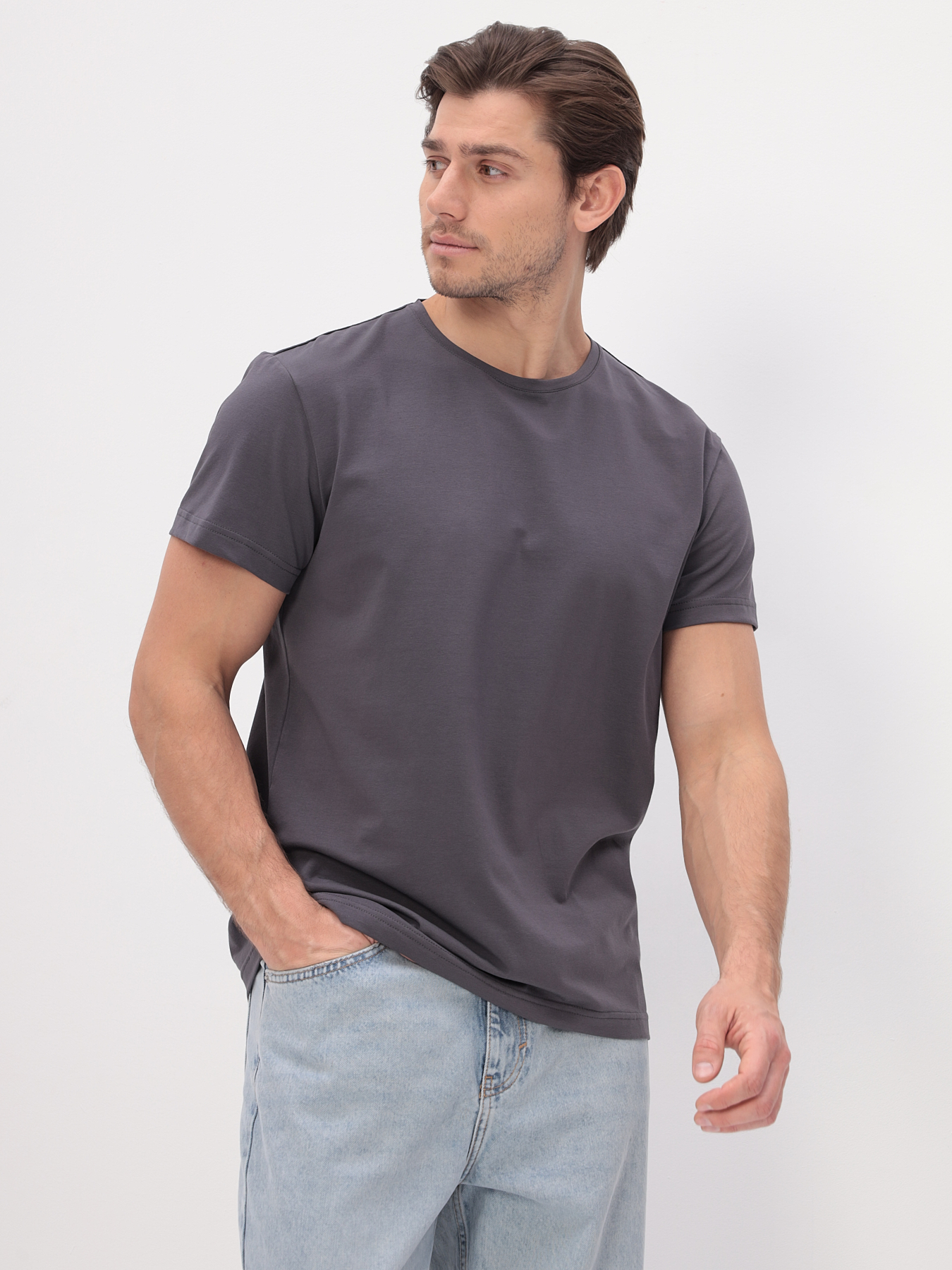 G145-KO-SA-S5095 (серый) Футболка мужская короткий рукав