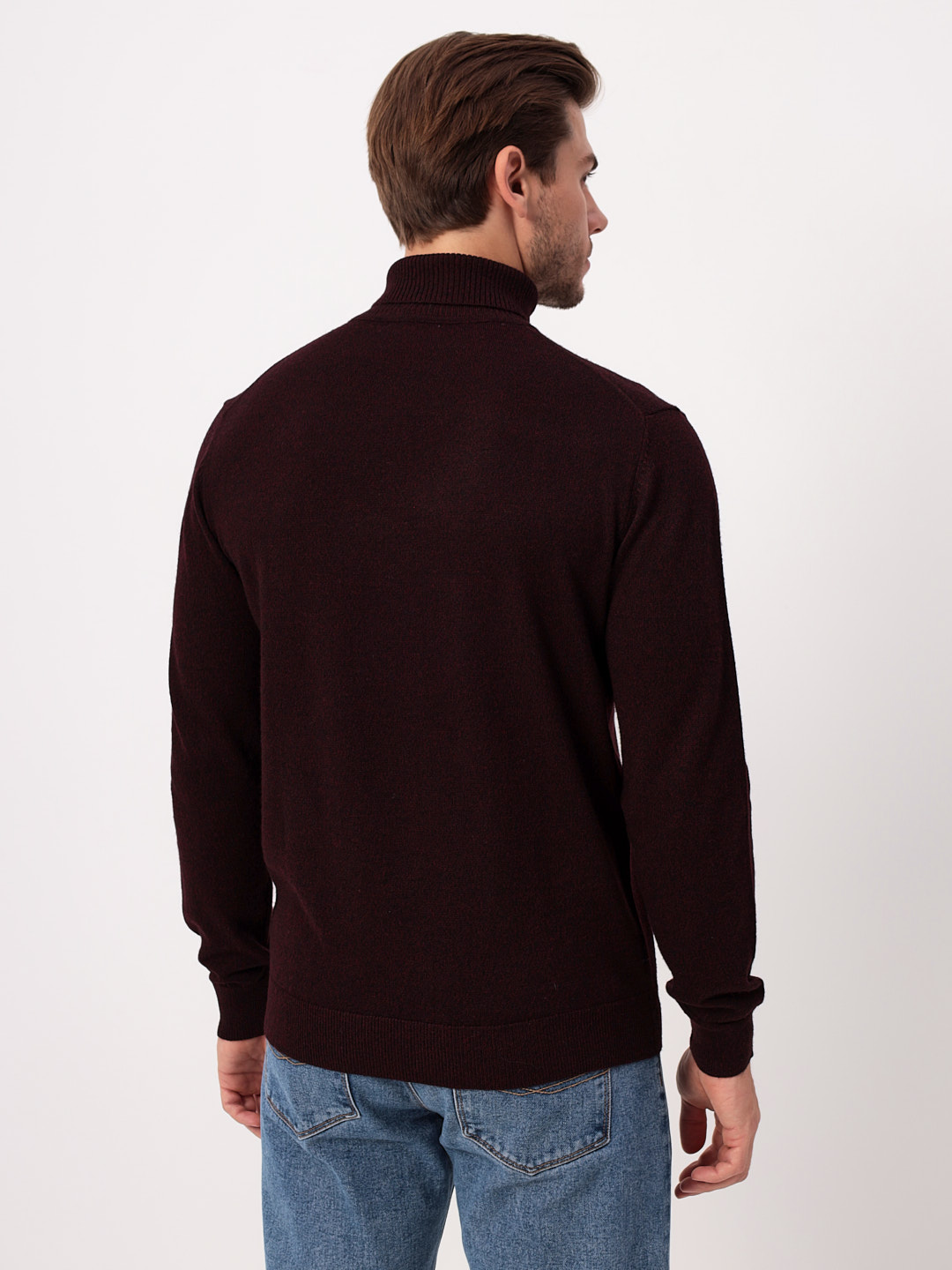 G123-DA491 бордо/черный Джемпер мужской