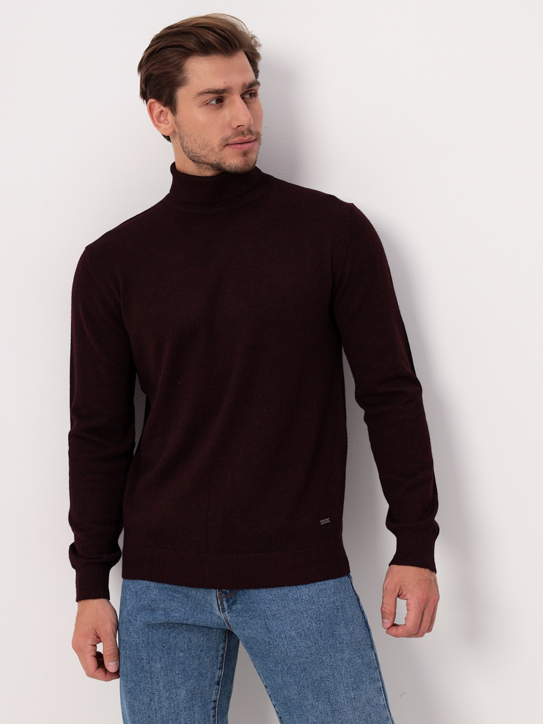 G123-DA491 бордо/черный Джемпер мужской