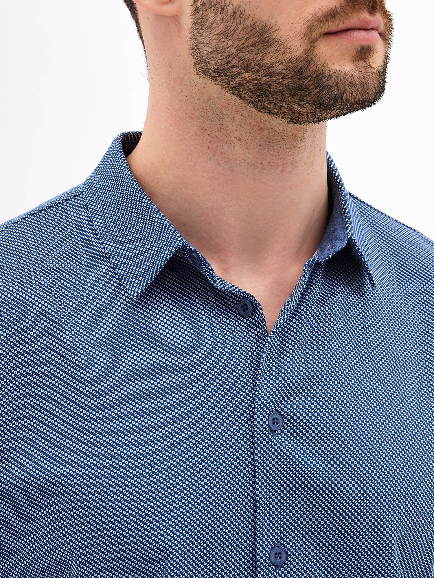 G143-TD1-LT4617 (синий) Рубашка мужская короткий рукав