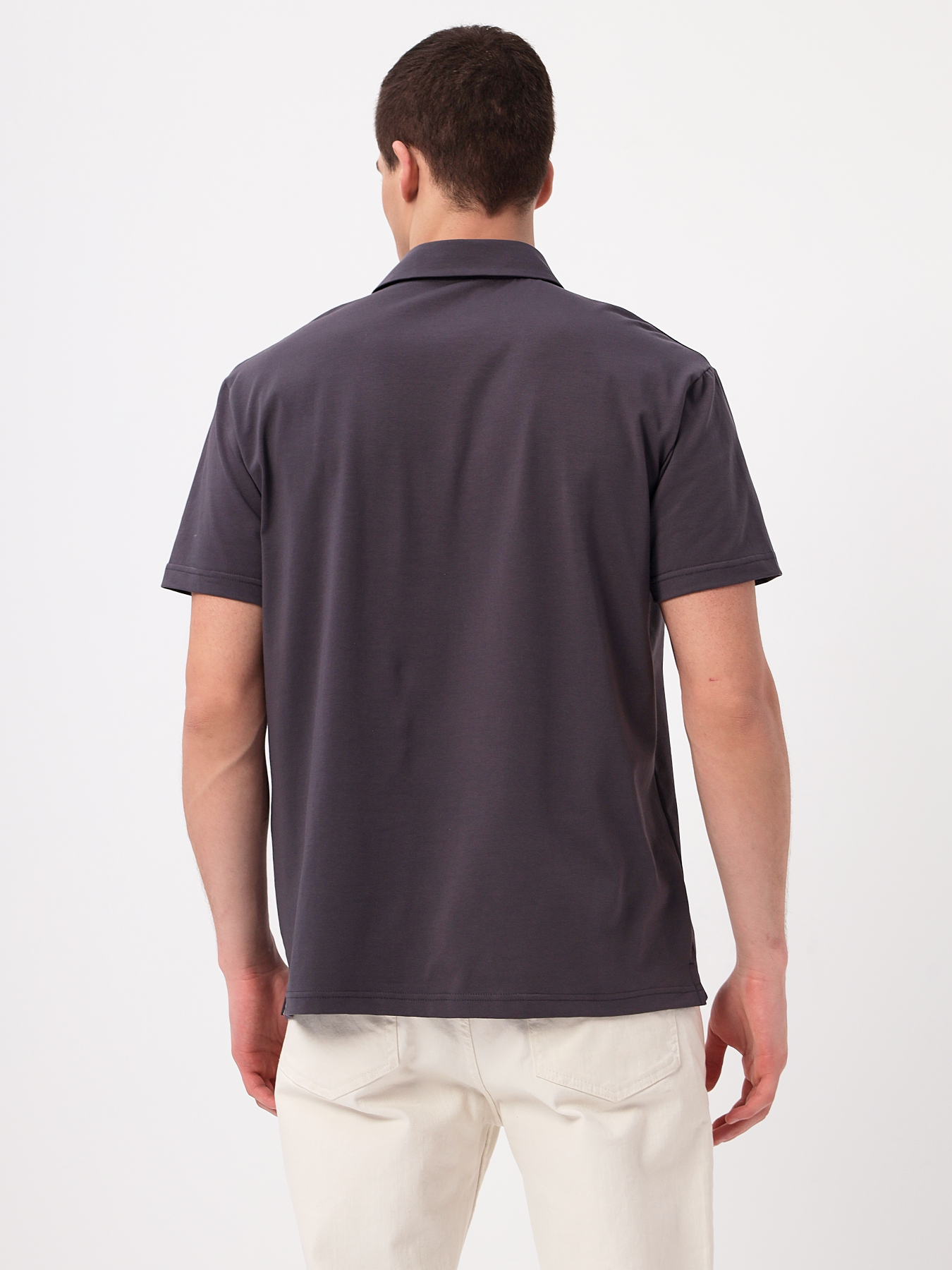 G144-KO1246T-SAS5095 (серый) Джемпер мужской с воротником поло короткий рукав