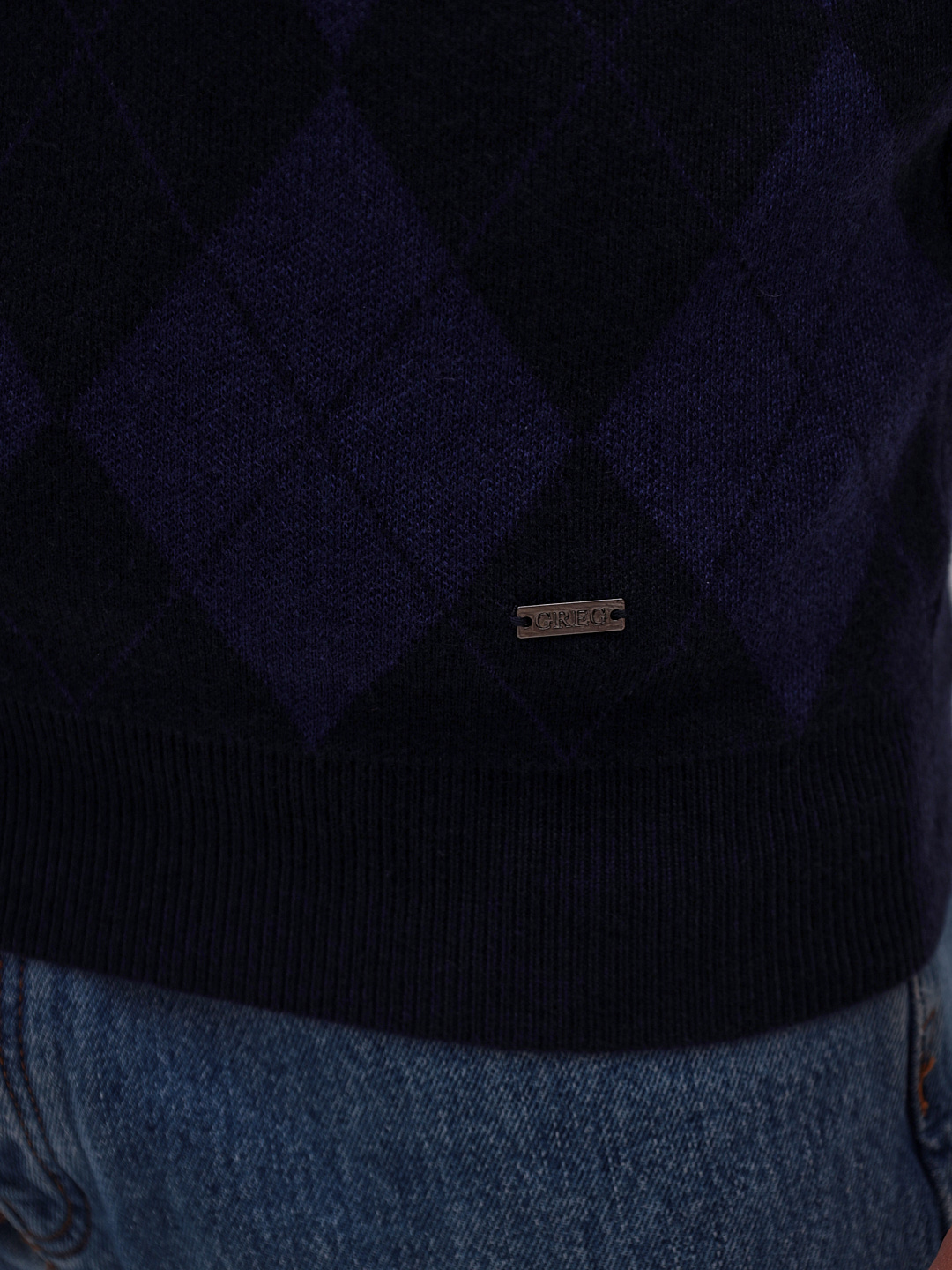 G125-12-ромб (т.синий) Жилет мужской