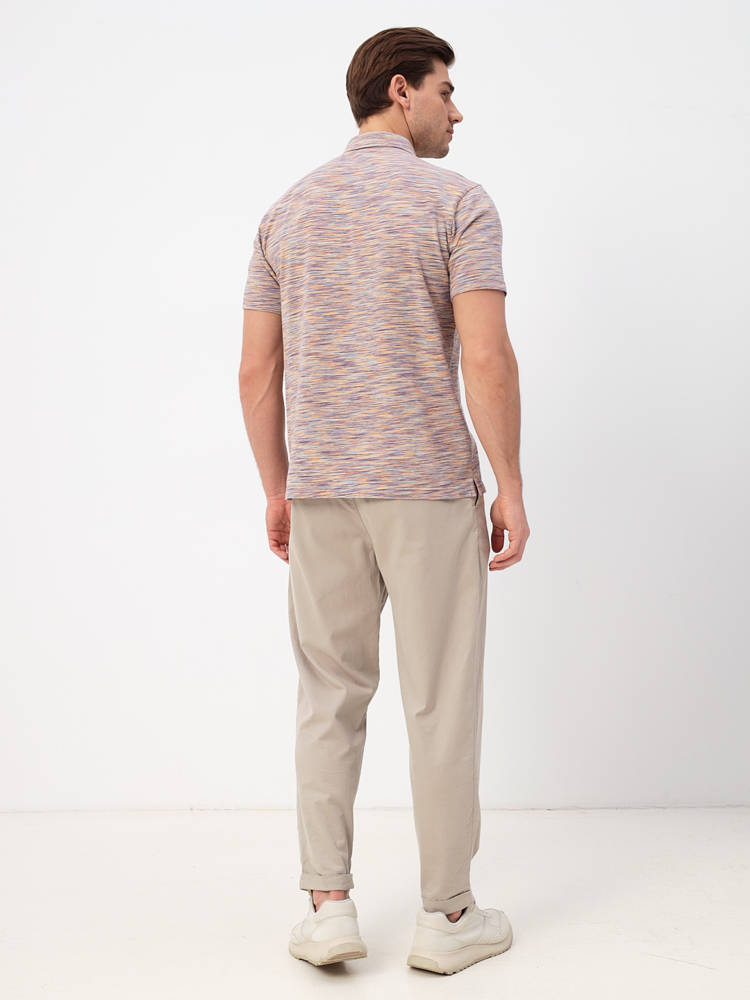 G144-KM1246T-OR1040 (оранжевый)_V Джемпер мужской с воротником поло короткий рукав