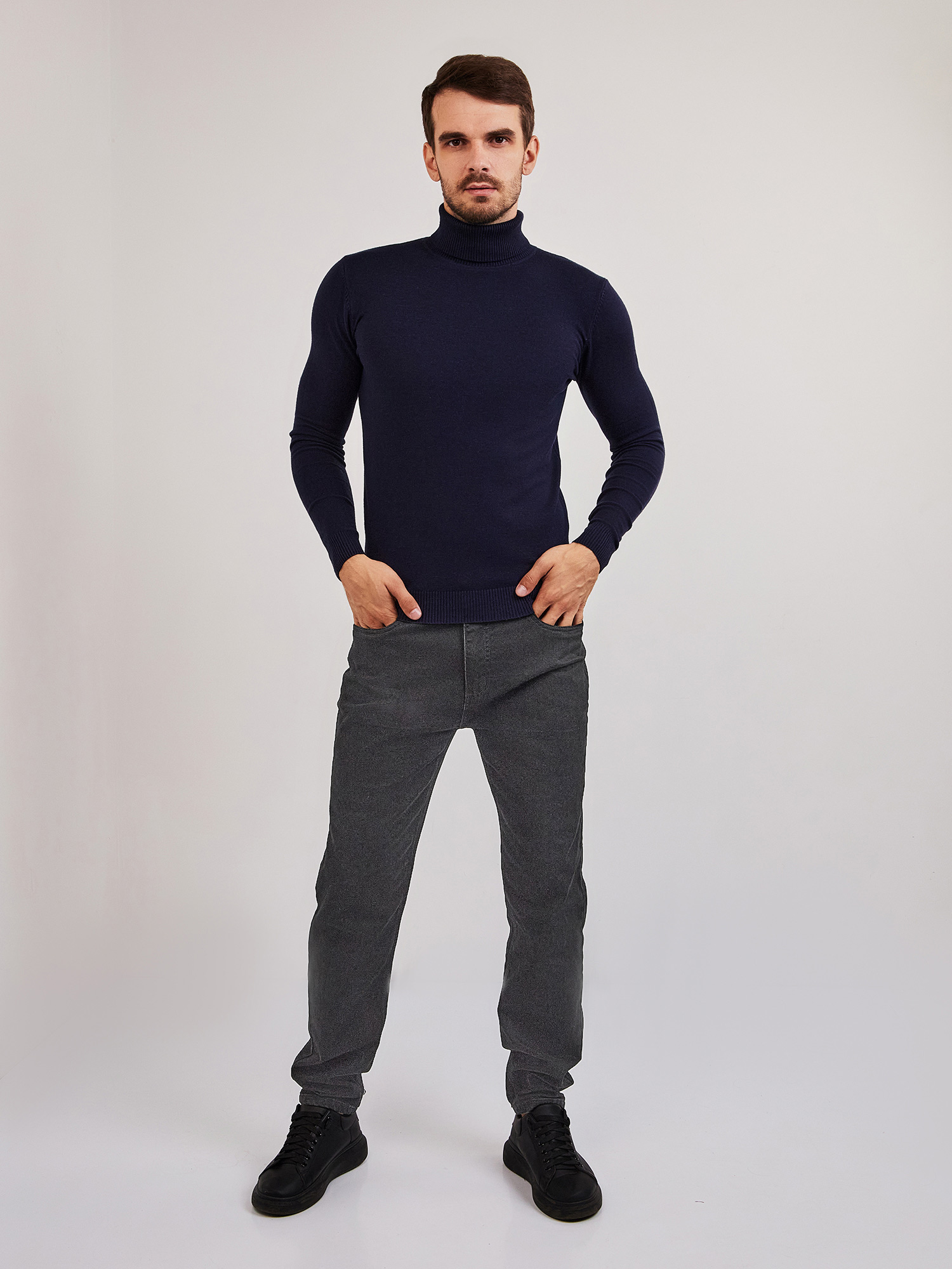 G123-KM т.синий меланж Джемпер мужской