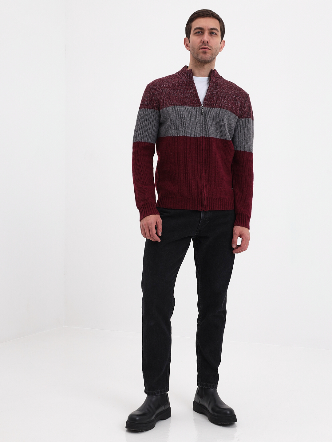 G139-полосы D1 (бордо) Жакет мужской
