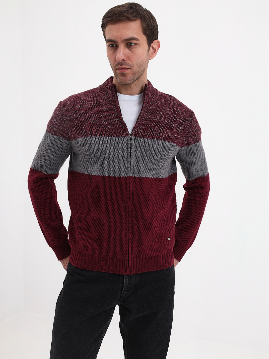 G139-полосы D1 (бордо) Жакет мужской