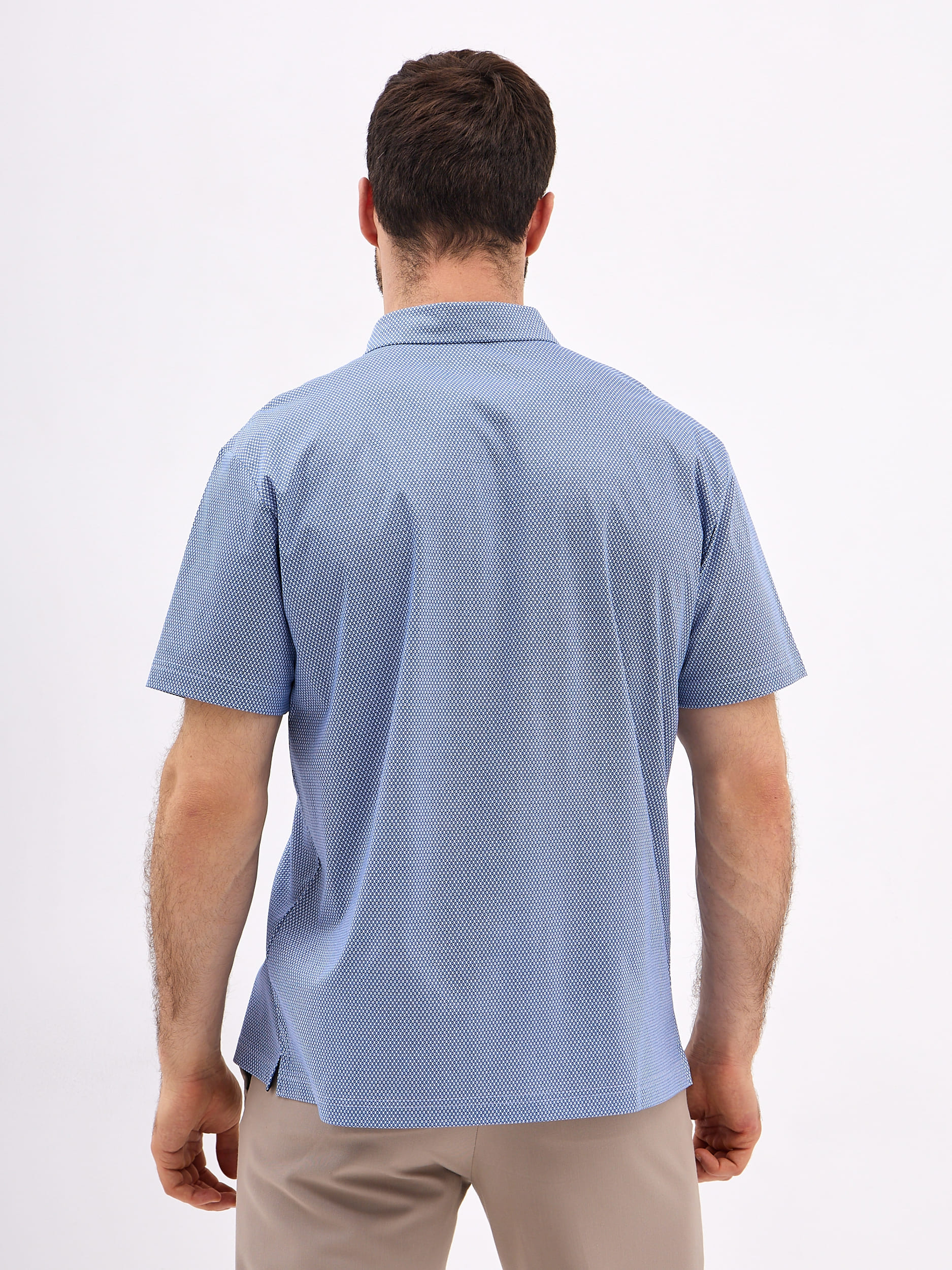 G144-TD1246T-LT4615 (синий) Джемпер мужской с воротником поло короткий рукав