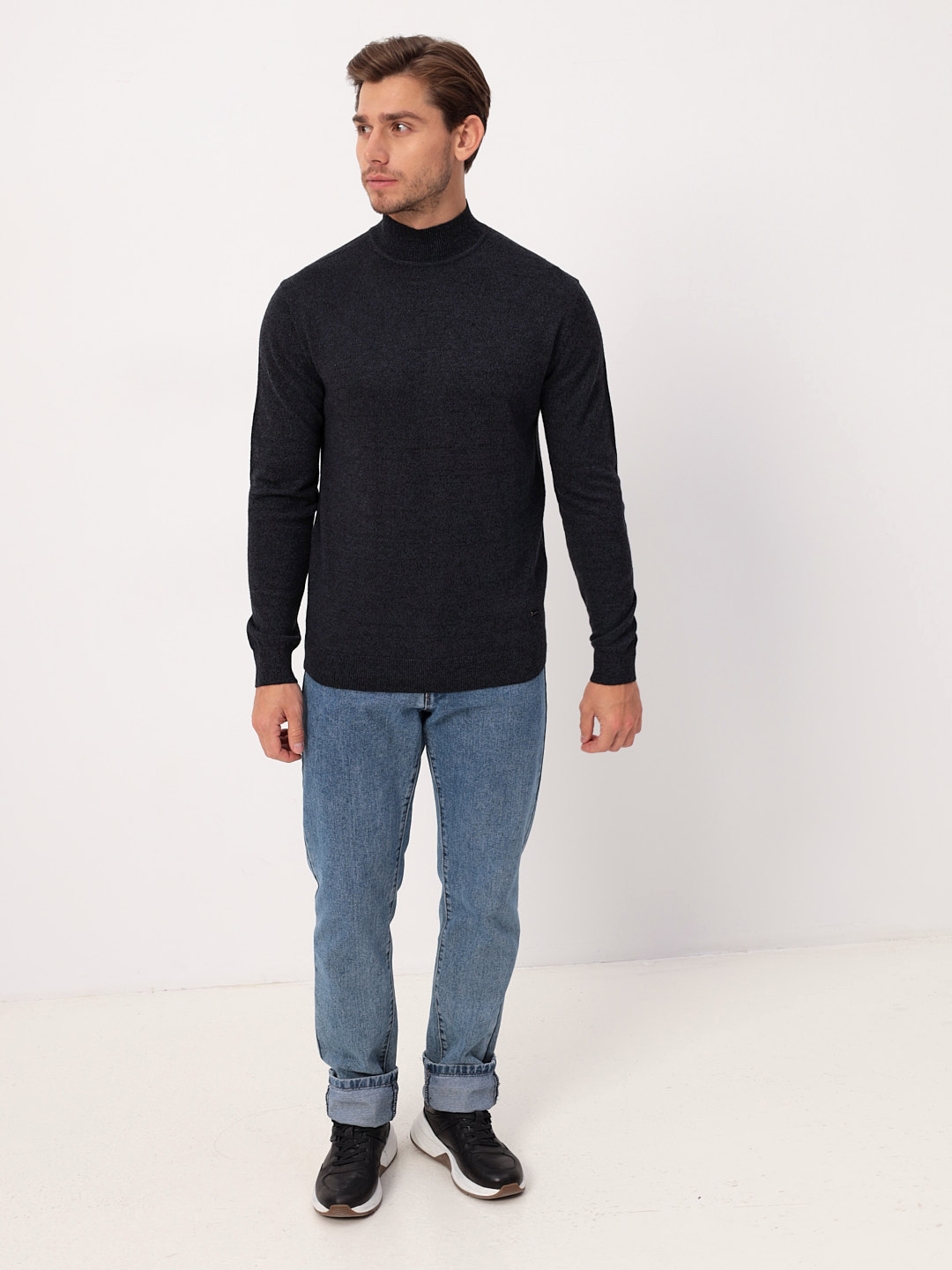 G122-DA601 серый/черный Джемпер мужской