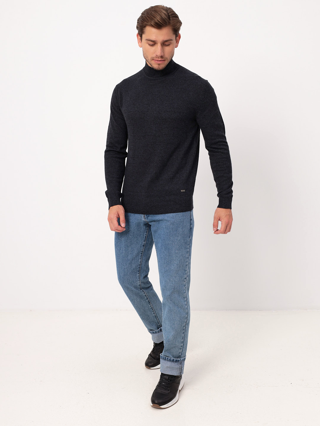 G122-DA601 серый/черный Джемпер мужской