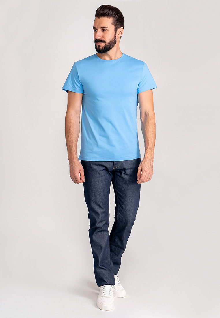 G145-RD-3025_R (голубой) Футболка мужская короткий рукав