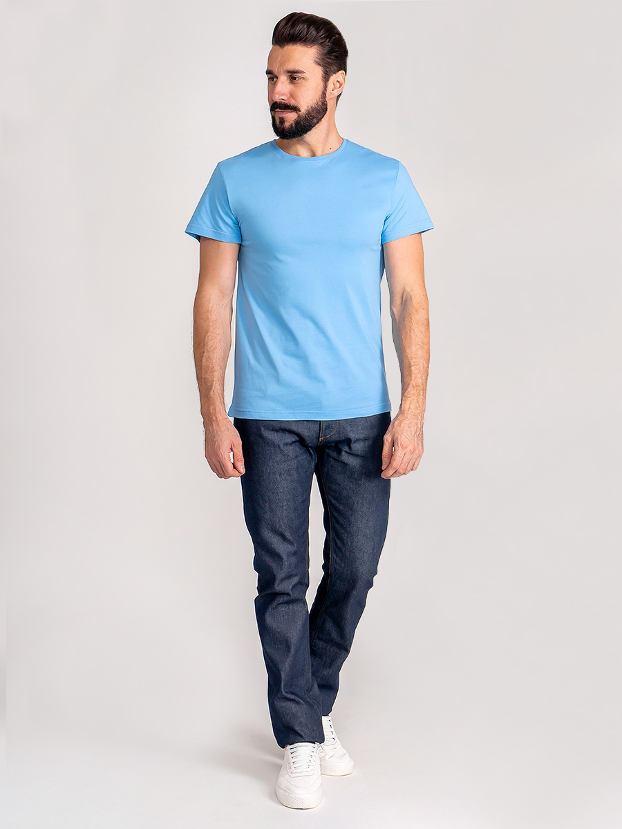 G145-RD-3025_R (голубой) Футболка мужская короткий рукав