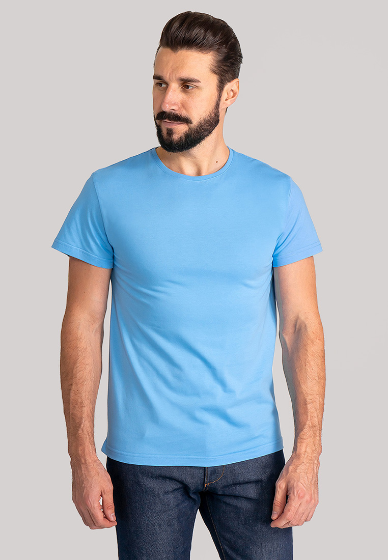 G145-RD-3025_R (голубой) Футболка мужская короткий рукав
