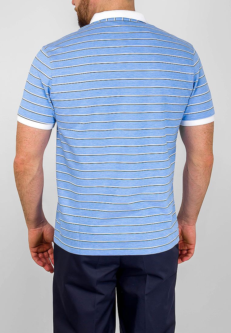 G144-ZH-2 (голубой м.) Джемпер мужской с воротником поло короткий рукав