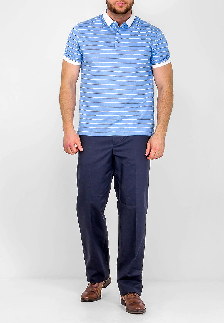 G144-ZH-2 (голубой м.) Джемпер мужской с воротником поло короткий рукав