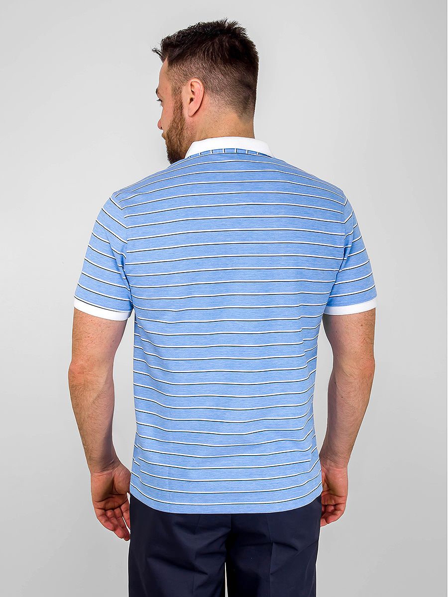 G144-ZH-2 (голубой м.) Джемпер мужской с воротником поло короткий рукав