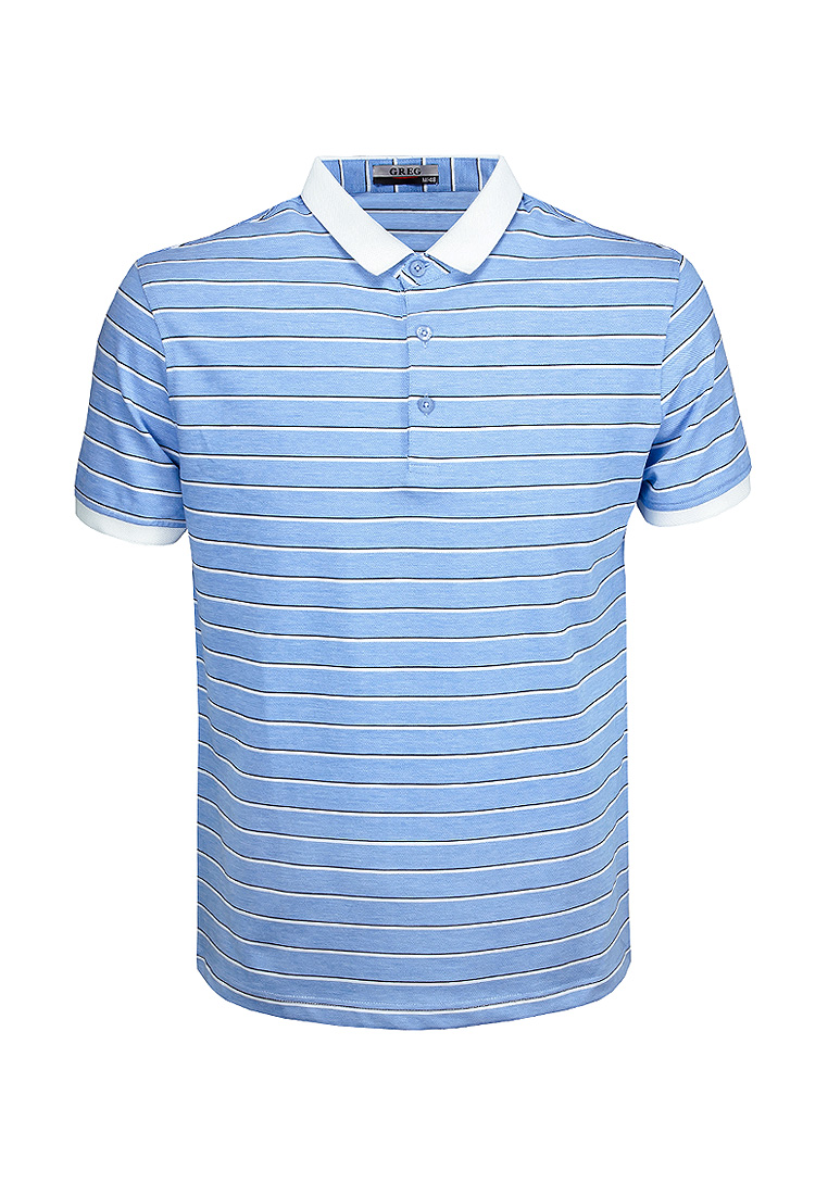 G144-ZH-2 (голубой м.) Джемпер мужской с воротником поло короткий рукав