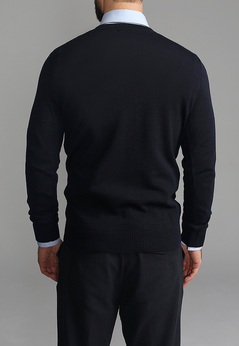 G121-12-зигзаг D1 (синий/бордо) Джемпер мужской