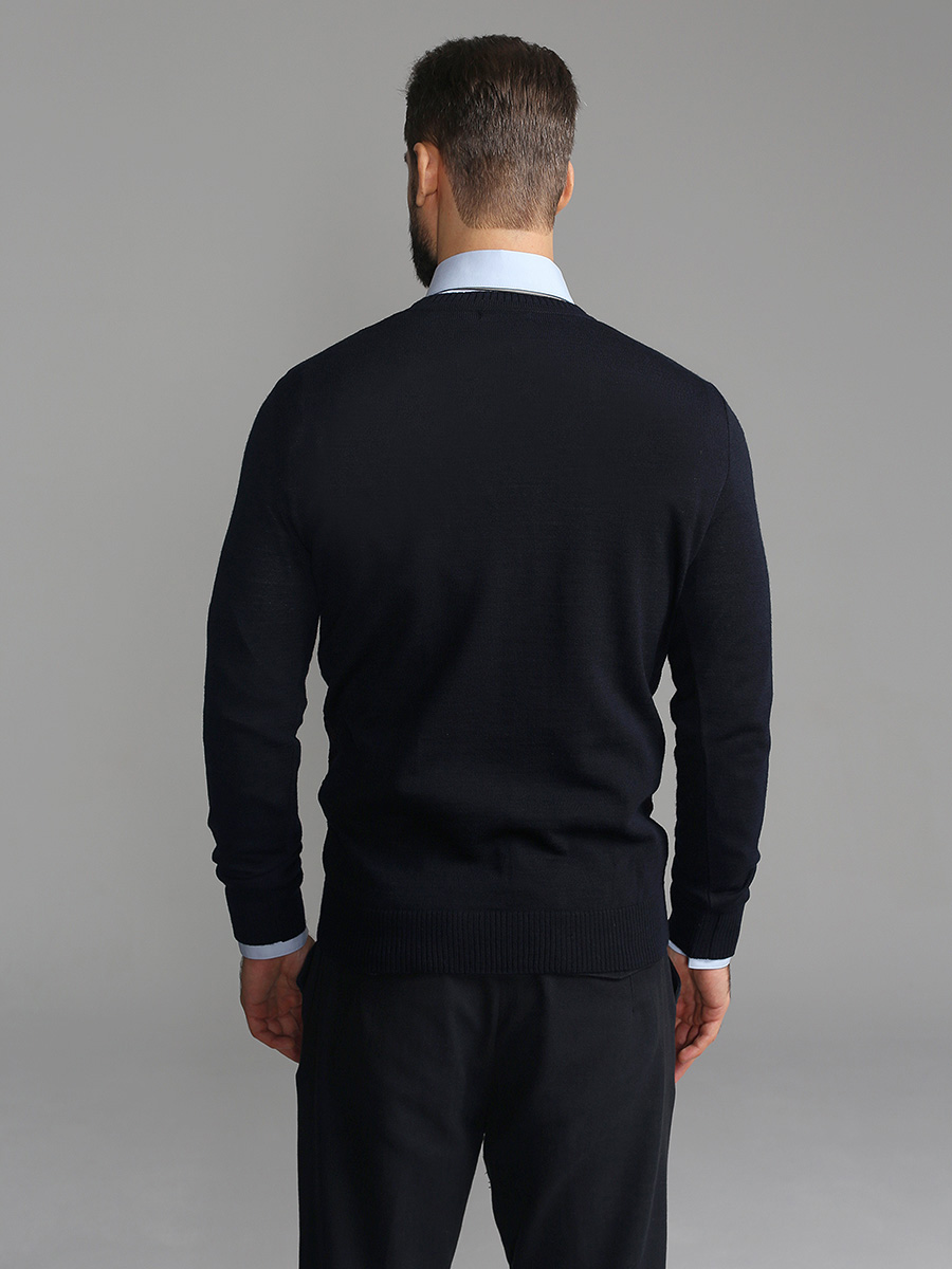 G121-12-зигзаг D1 (синий/бордо) Джемпер мужской