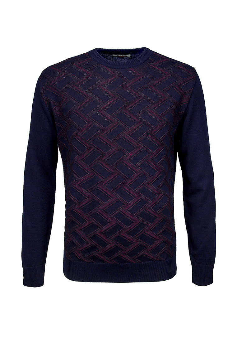 G121-12-зигзаг D1 (синий/бордо) Джемпер мужской