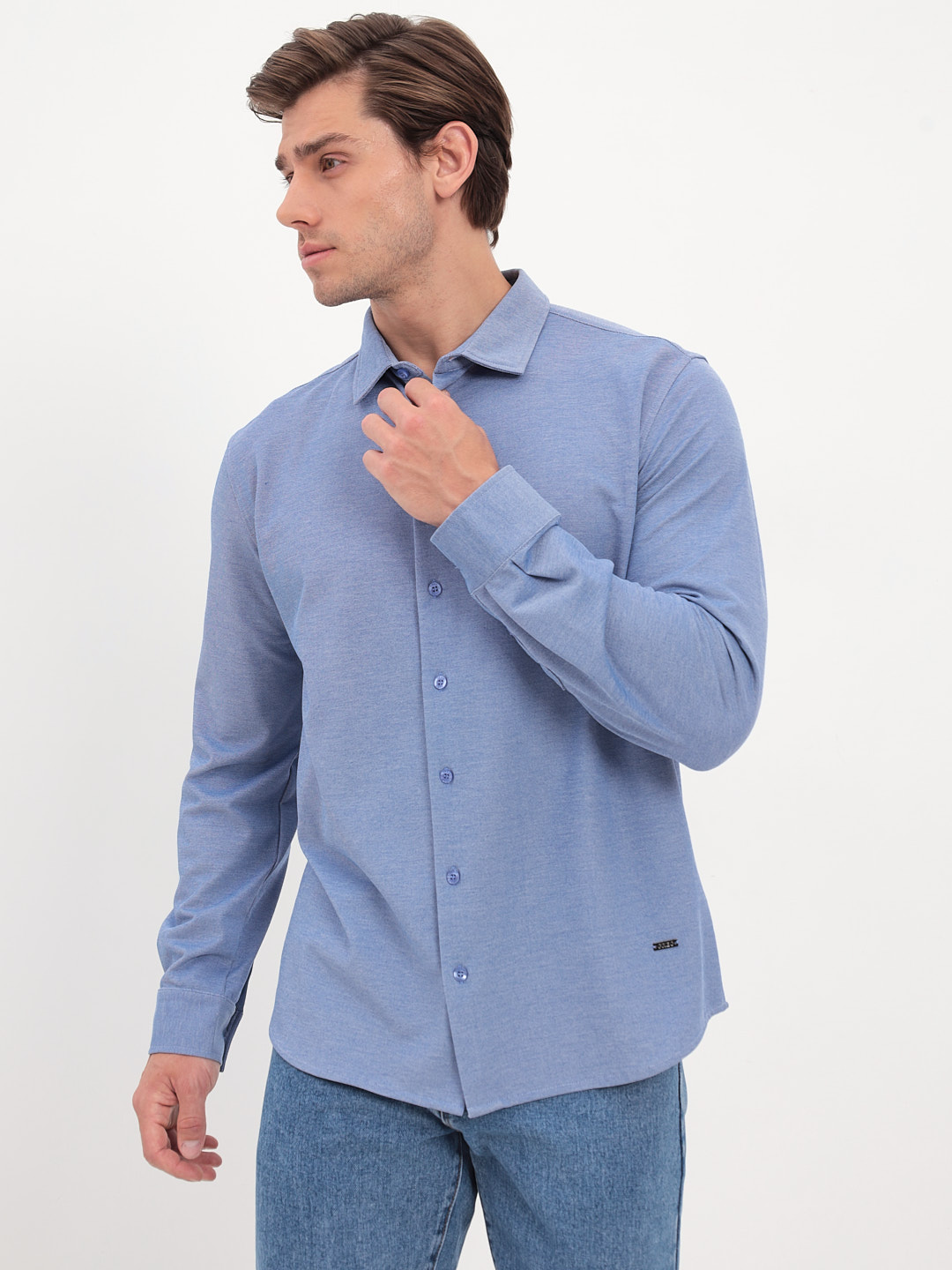 G148-RH03-10 (св.синий) Батник мужской трикотажный