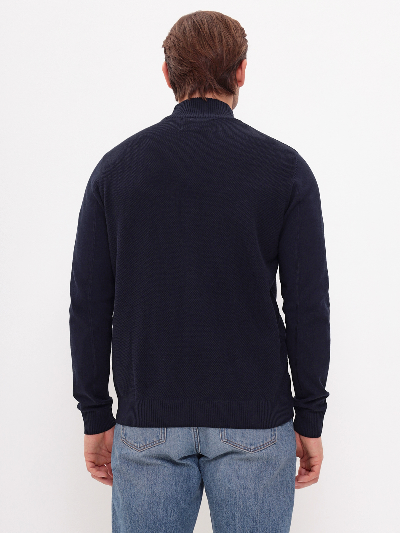 G139-25P пике (т.синий) Кардиган мужской