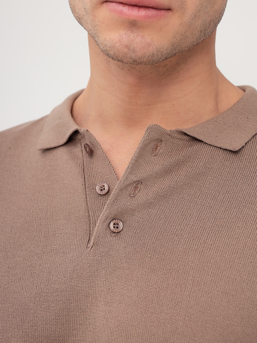 G128-AC155 (бежевый) Джемпер мужской с воротником поло