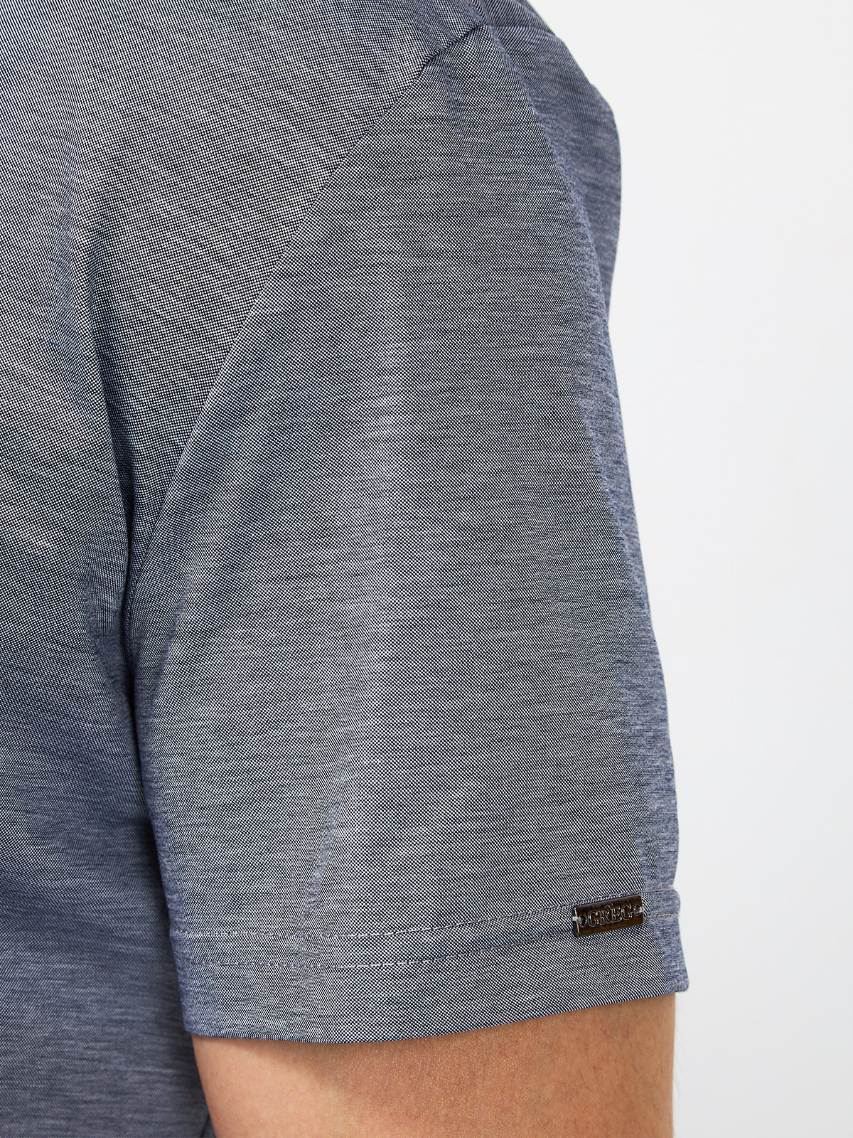 G143-PM-LT1636 (сине-серый) Рубашка трикотажная мужская короткий рукав