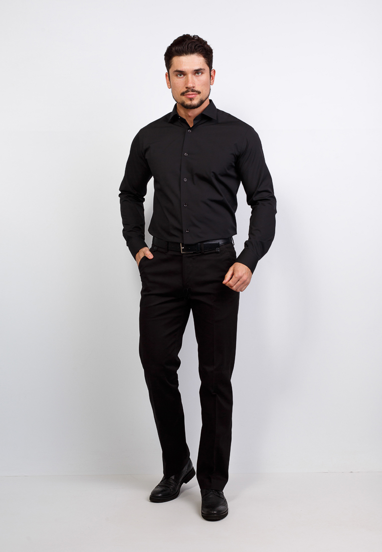 340/139/BLK/Z Сорочка мужская длинный рукав