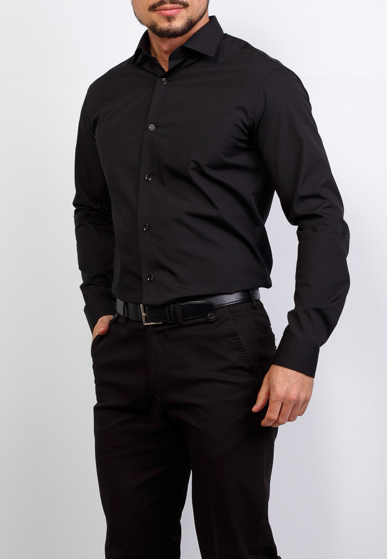 340/139/BLK/Z Сорочка мужская длинный рукав