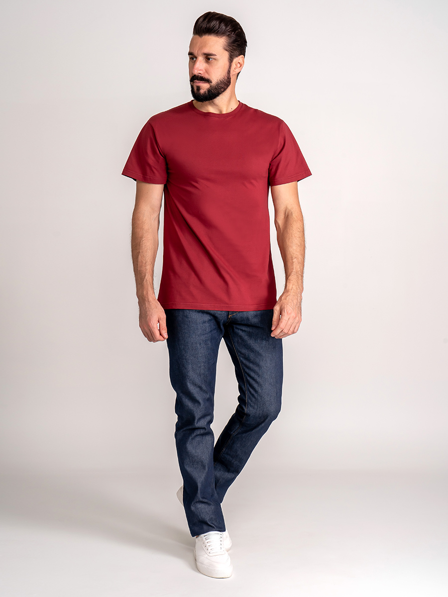 G145-RD-1061_R (бордовый) Футболка мужская короткий рукав