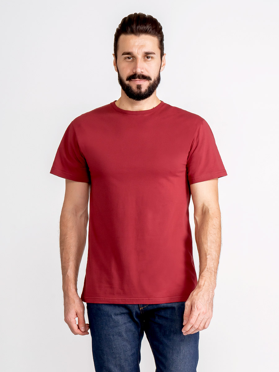 G145-RD-1061_R (бордовый) Футболка мужская короткий рукав