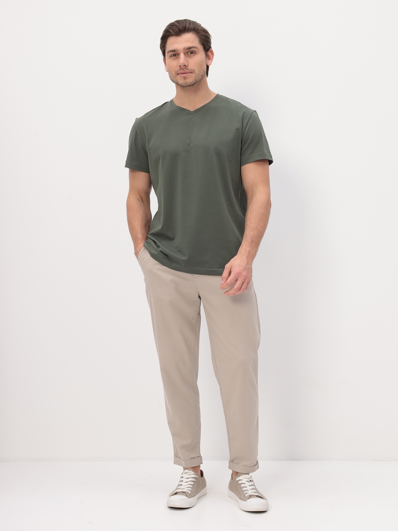 G146-KO-SA-S5094 (хаки) Футболка мужская короткий рукав