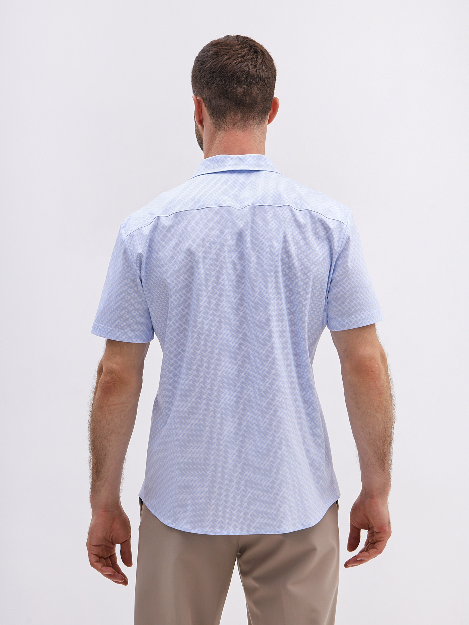 G143-TD-LT4624 (голубой) Рубашка мужская короткий рукав