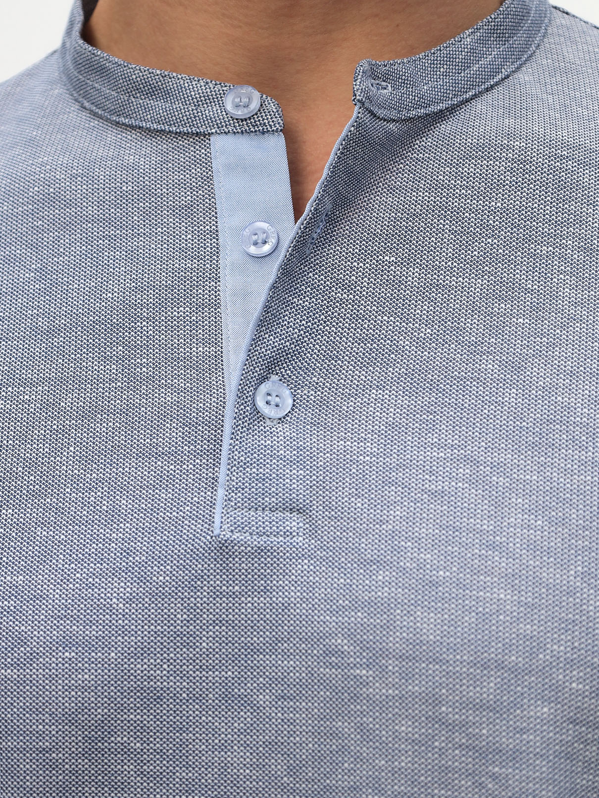 G154-PM24-LT0266-7 (т.голубой) Джемпер мужской с воротником поло короткий рукав