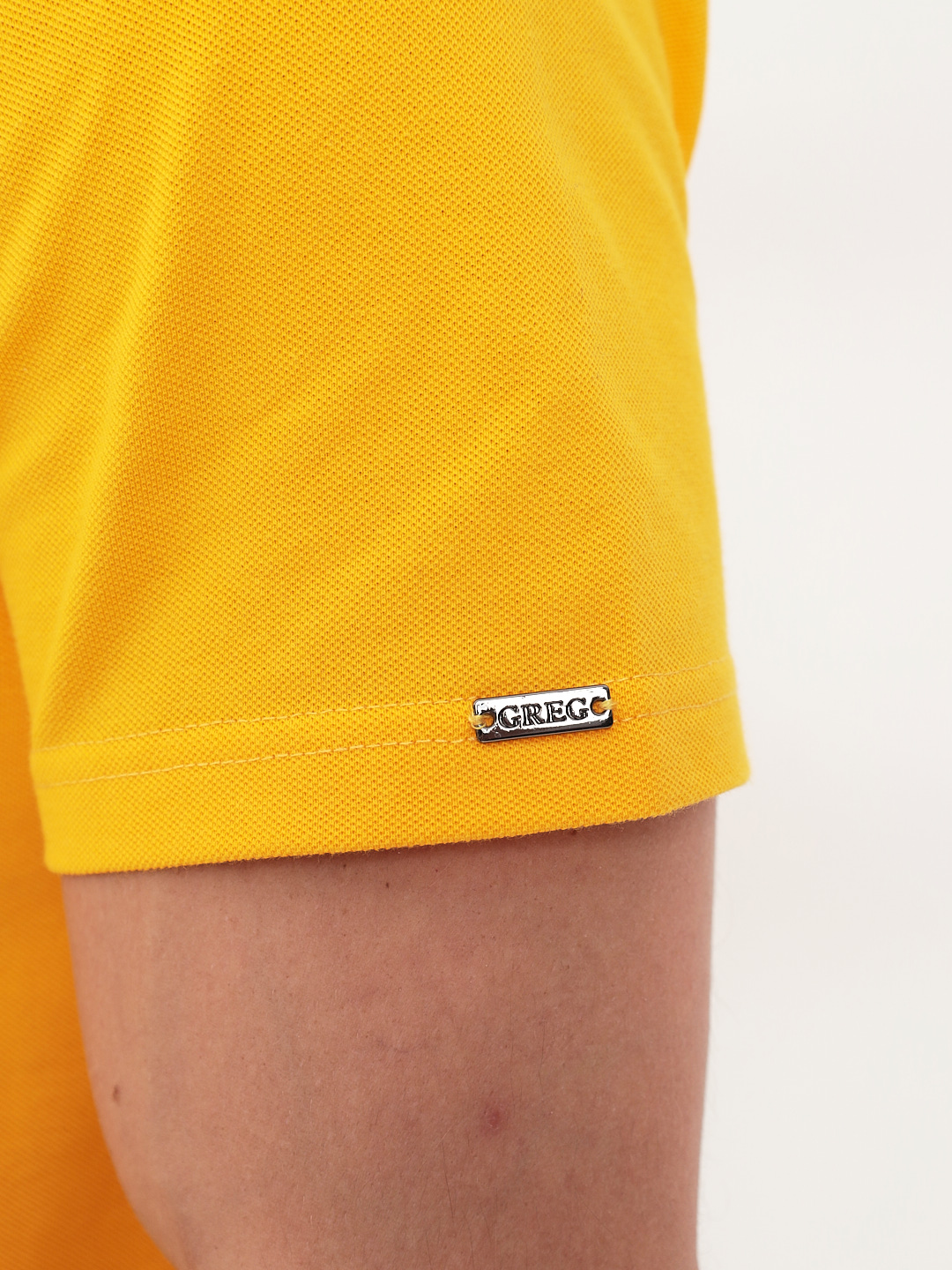 G144-PO124T-CTP2023 (желтый) Джемпер мужской с воротником поло короткий рукав