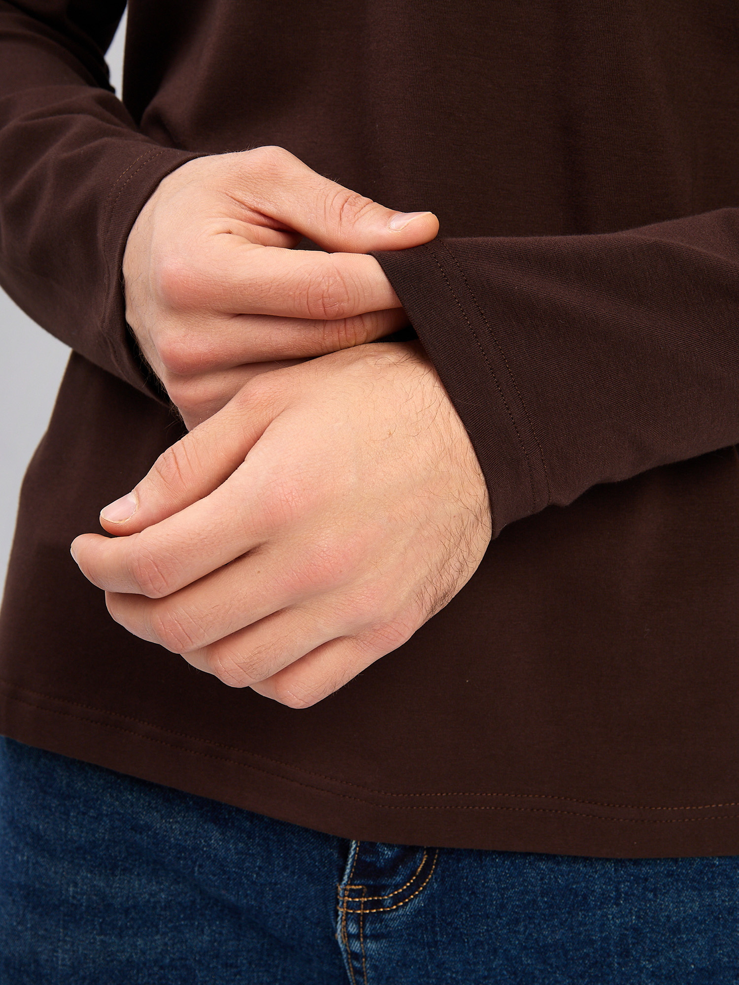 G155-KO1246-SA5104 (коричневый) Джемпер мужской с воротником поло