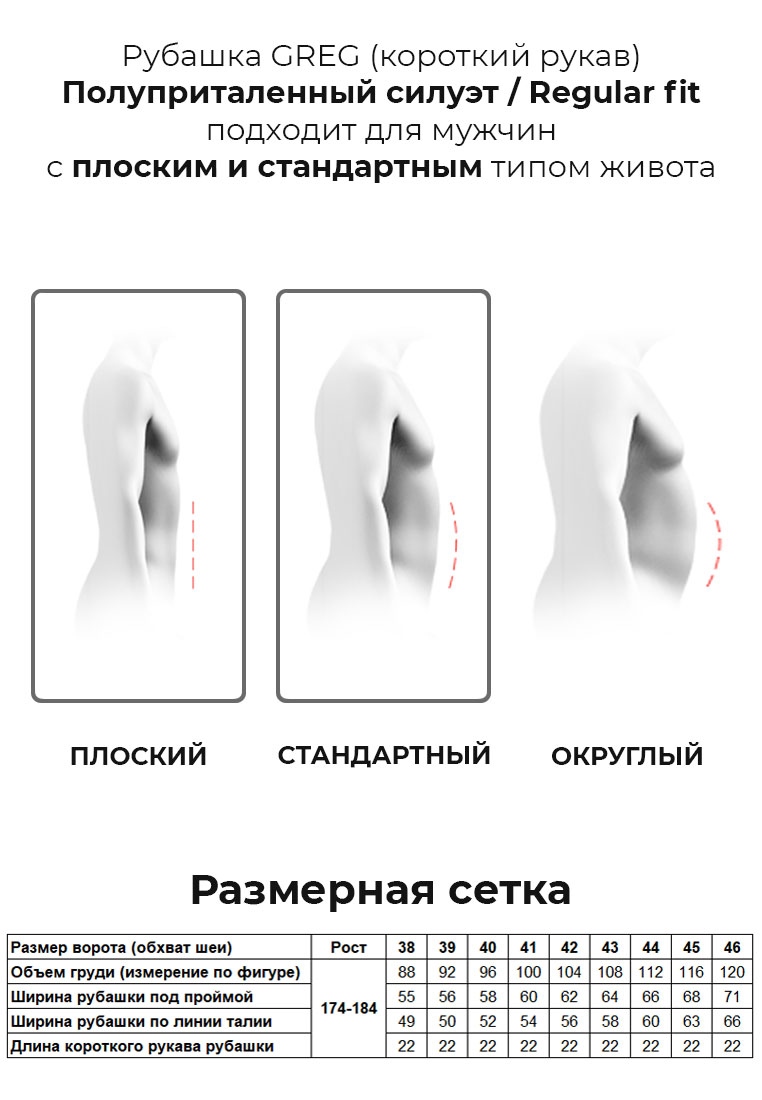 Gb510/309/CRL/Z Сорочка мужская короткий рукав