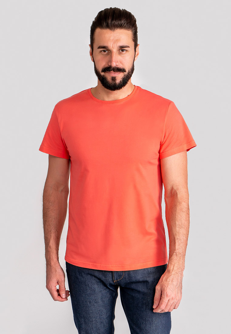 G145-RD-9012 (коралл) Футболка мужская короткий рукав