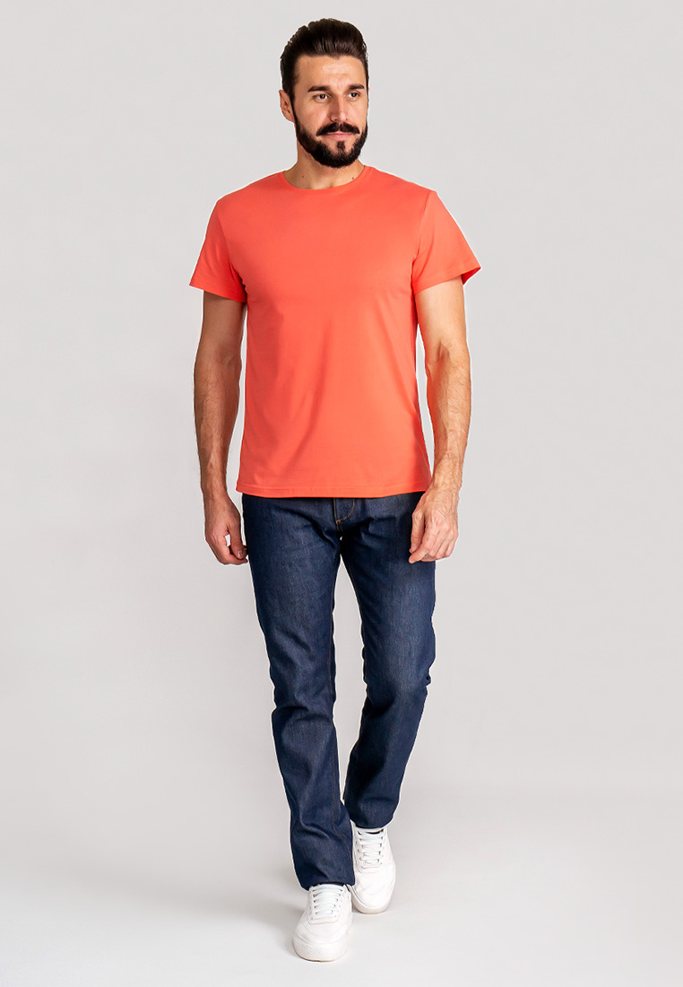 G145-RD-9012 (коралл) Футболка мужская короткий рукав