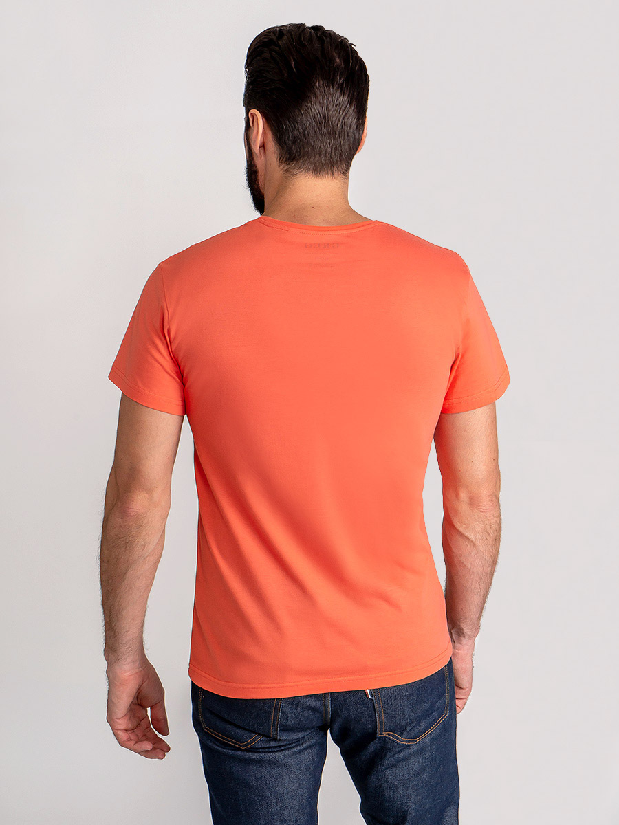 G145-RD-9012 (коралл) Футболка мужская короткий рукав