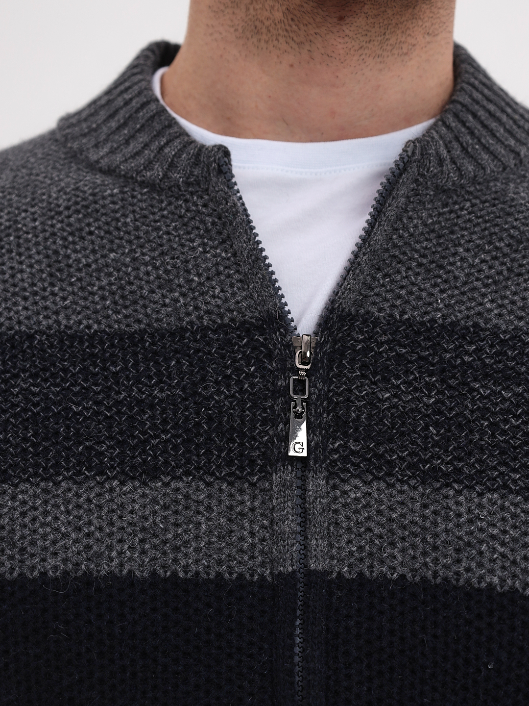 G139-полосы D2 (серый) Жакет мужской