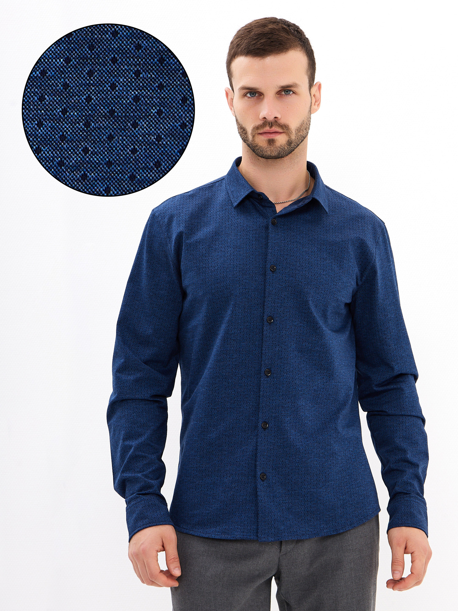 SK243/131/6951/ZN Рубашка трикотажная мужская