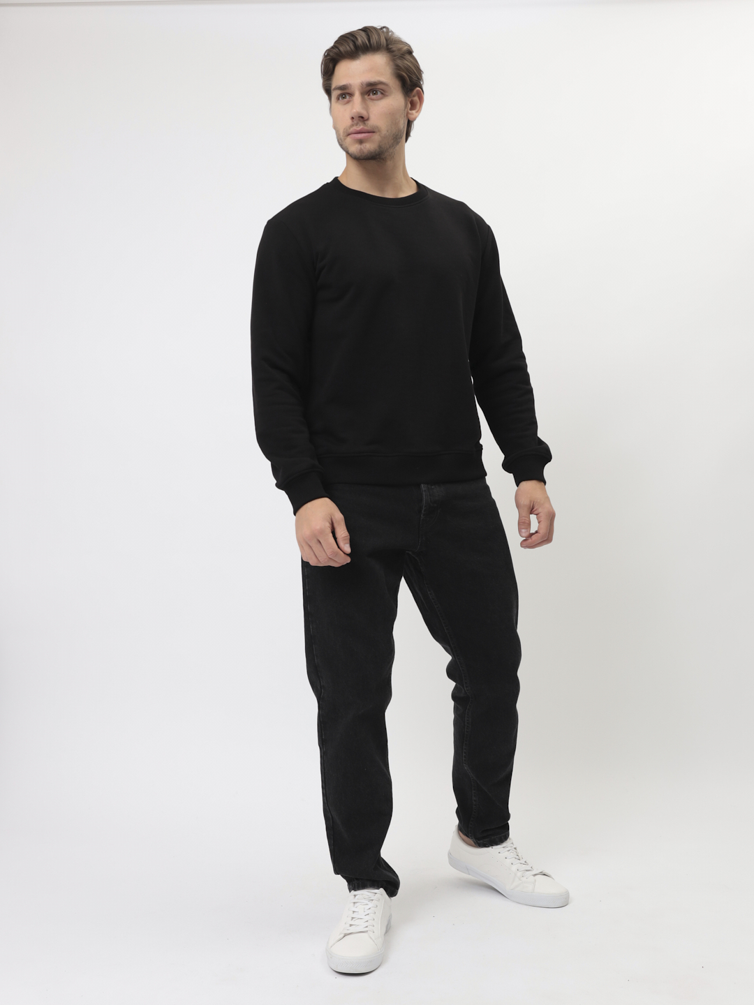 G121-OZ03-31 (черный) Свитшот мужской