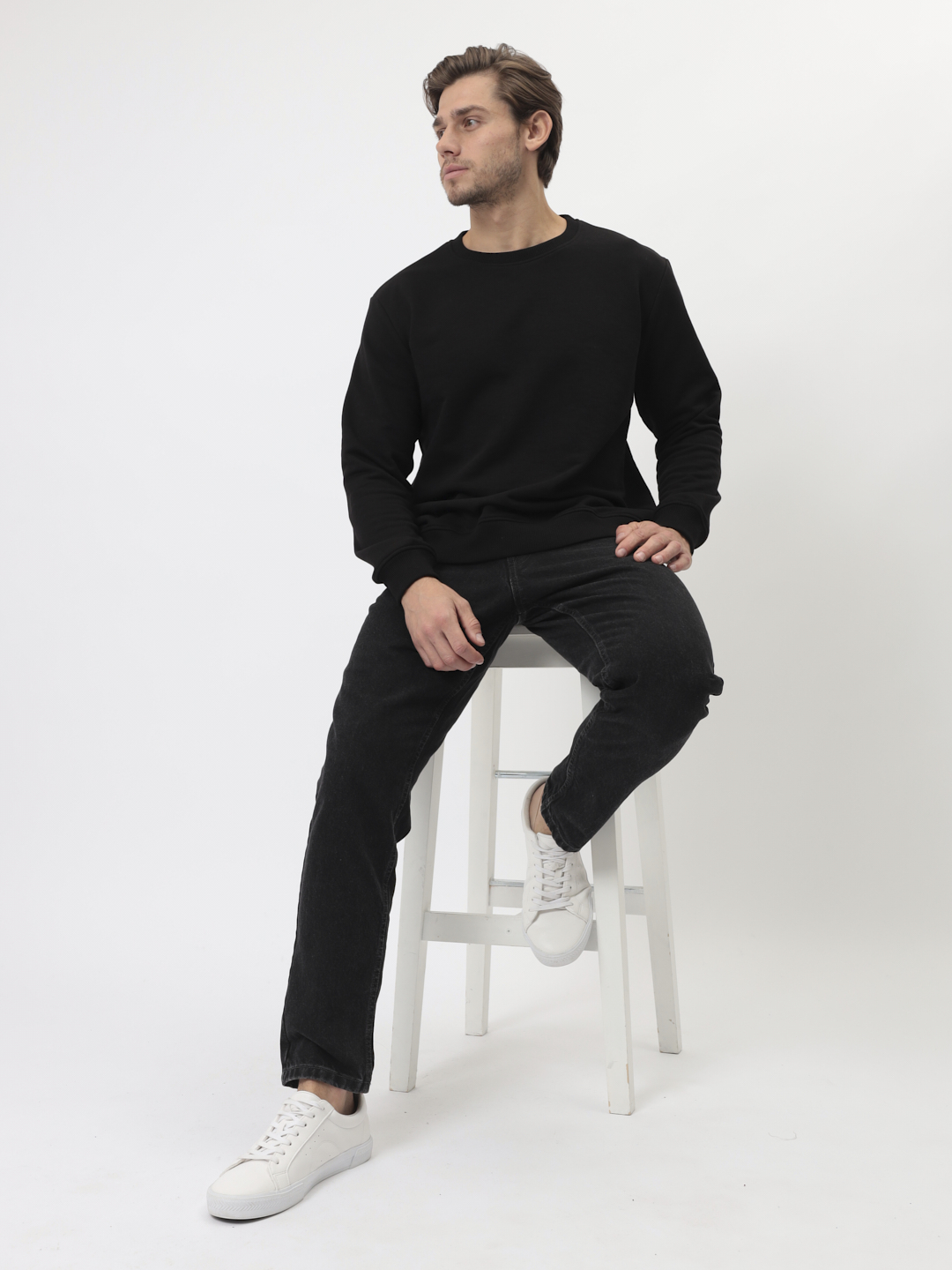 G121-OZ03-31 (черный) Свитшот мужской