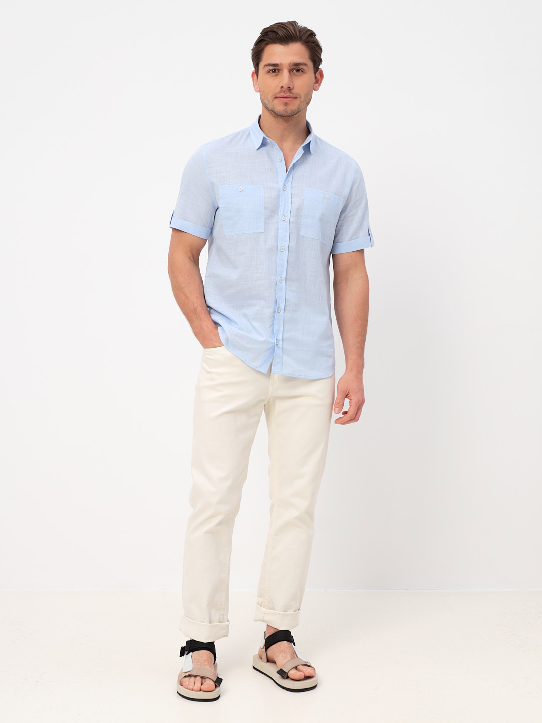 210/201/FLAM/ZS/KP Сорочка мужская короткий рукав